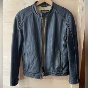 Danier Black Leather Bomber Jacket